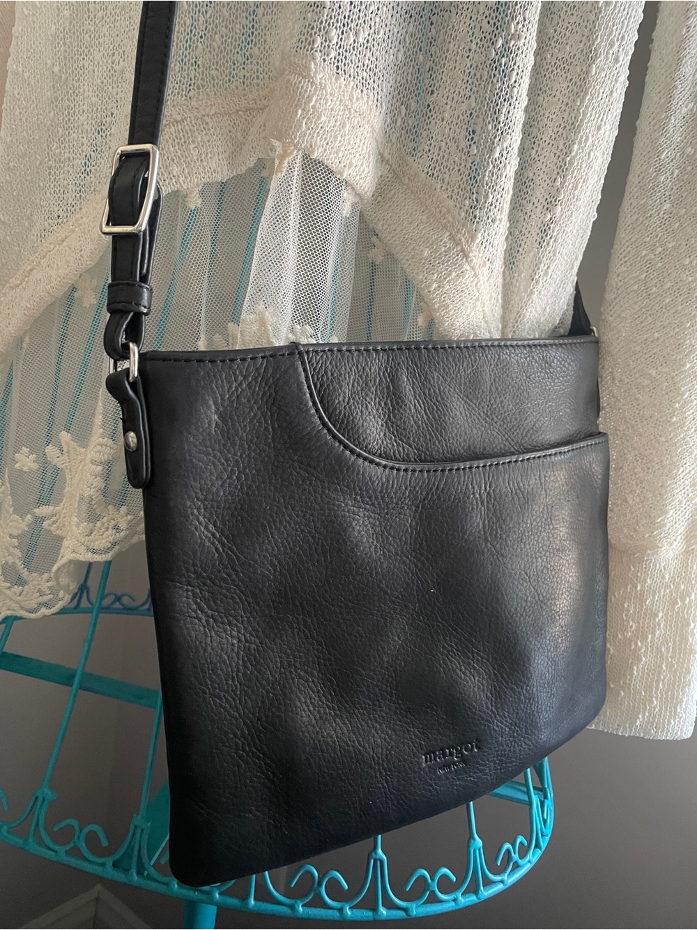 Margot New York Black Leather Crossbody Bag - Picture 5 of 12